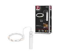 Paulmann 78899 LED Strip Light with Motion Sensor and 3000 K Warm White Light - Battery-Operate Bedroom Lighting - Strip Length: 1 m - 2 W 156 lm/m - White