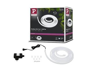 Paulmann 78907 LED Stripe SimpLED Outdoor Basisset 3m IP65 12W 1260lm 6500K 18VA Daylight White Plastic