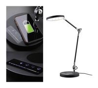 Paulmann 78910 Numis LED Desk luminaire TunableWhite Qi Charging Function incl. 1x11 watt dimmable Office Lighting Black Work Light Aluminium, Plastic Warm White to Daylight White 2,700-6,500 K