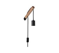 Paulmann 78914 Kian Wall luminaire max. 40 watts Wall-Mounted Reading lamp Wood, Black Reading luminaire Metal, Wood Wall lamp E27