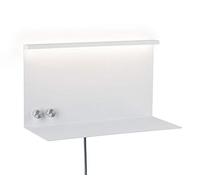 Paulmann 78919 Jarina LED Wall luminaire with Shelf incl. 1x4.5 / 1x1.6 watt dimmable Wall-Mounted Reading lamp White Metal Wall lamp 3000 K