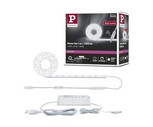 Paulmann 78959 LED Strip SimpLED Power 3m with Cord dimmer 1100lm/m incl. 1x33 watt IP44 dimmable Lighting Strip White Plastic LED Strip 4000 K