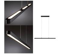 Paulmann 79693 Lento LED Pendant Light 37W Black Glossy Height-Adj...