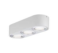 Paulmann 79710 LED Ceiling luminaire Argun swivelling incl. 3x4.8 watt dimmable Ceiling lamp Brushed Aluminium Living Room lamp Metal 3000 K