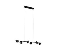Paulmann 79773 LED Pendant luminaire Puric Pane 6x350lm 3-Step-Dim Height Adjustable incl. 6x4.5 watt dimmable Pendant luminaire Black Metal 2700K