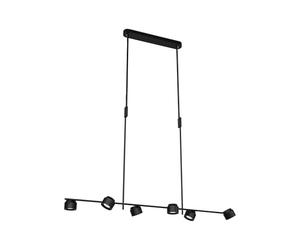 Paulmann 79774 LED Pendant Light Puric Pane Effect 6 x 400 lm 3-Step Dim Height Adjustable Dimmable Pendant Light Black Metal 2700 K