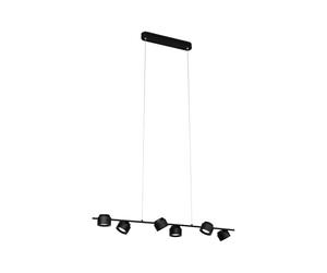 Paulmann 79784 LED Pendant Light Smart Home Zigbee Puric Pane 6 x 450 lm Height Adjustable 6 x 6 Watt Dimmable Pendant Light Black Metal Plastic 2700 K