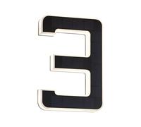 Paulmann 79844 LED Solar House Number 3 IP44 Warm White Replaceable Battery incl. 1x0.2 watt Solar luminaire Black Solar lamp Plastic 3000 K