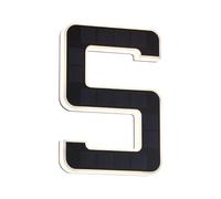 Paulmann 79846 LED Solar House Number 5 IP44 Warm White Replaceable Battery incl. 1x0.2 watt Solar luminaire Black Solar lamp Plastic Solar Light 3000 K