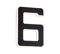 Paulmann 79847 LED Solar House Number 6 IP44 Warm White Replaceable Battery incl. 1x0.2 watt Solar luminaire Black Solar lamp Plastic 3000 K