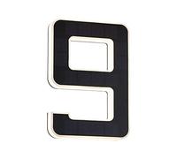 Paulmann 79850 LED Solar House Number 9 IP44 Warm White Replaceable Battery incl. 1x0.2 watt Solar luminaire Black Solar lamp Plastic Solar Light 3000 K