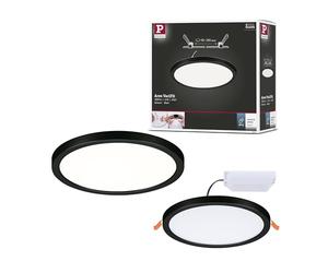 Paulmann 79963 recessed LED panel Areo IP44 175mm round incl. 1x13W Warm white Black Plastic Lighting system 3000K