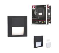 Paulmann 80001 LED Recessed Wall luminaire Tsaro Square 80x36mm 1W 80lm 230V 2700K Black
