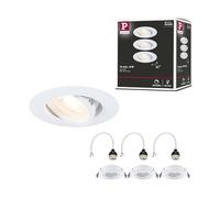 Paulmann 92109 recessed luminaire 3-piece Set swivelling Round 90mm 30° GU10 max. 3x10W 230V White recessed lamp - luminaire lamp not Included
