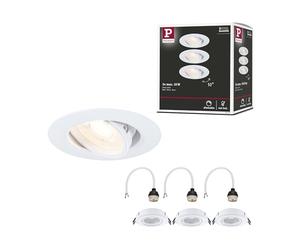 Paulmann 92109 recessed luminaire 3-piece Set swivelling Round 90mm 30° GU10 max. 3x10W 230V White recessed lamp - luminaire lamp not Included