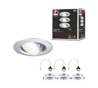 Paulmann 92110 recessed luminaire 3-Piece Set swivelling Round 90mm 30° GU10 max. 3x10W 230V Chrome matt recessed lamp - luminaire lamp not Included