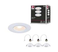 Paulmann 92112 recessed luminaire 3-piece Set Rigid Round 90mm GU10 max. 3x10W 230V White recessed lamp - luminaire lamp not Included