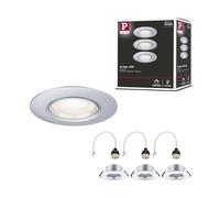 Paulmann 92113 recessed luminaire 3-Piece Set Rigid Round 90mm GU10 max. 3x10W 230V Chrome matt recessed lamp - luminaire lamp not Included