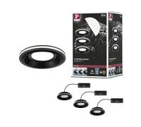 Paulmann 92252 LED Recessed luminaire Sormus IP65 Round 100mm 3x4,8/1,5W 560lm / 180lm 230V 3000K Black