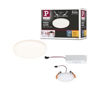 Paulmann 92387 LED Panel recessed luminaire Veluna VariFit IP44 Warm White 75mm Round incl. 1x4.5 watt Satin Ceiling lamp Plastic 3000 K