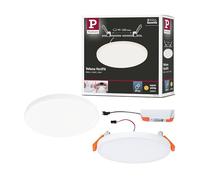 Paulmann 92388 LED Panel recessed luminaire Veluna VariFit IP44 Warm White 125mm Round incl. 1x8.5 watt Ceiling luminaire Satin Ceiling lamp Plastic Living Room lamp 3000 K