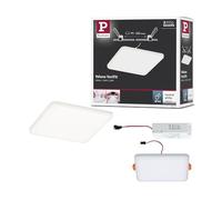 Paulmann 92397 LED Panel recessed luminaire Veluna VariFit IP44 Neutral White 125x125mm Rectangular incl. 1x8.5 watt Ceiling luminaire Satin Ceiling lamp Plastic Living Room lamp 4000 K
