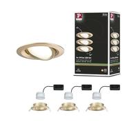 Paulmann 92404 LED Recessed luminaire Nova Coin Round 84mm 50° Coin 3x6W 3x470lm 230V 2700K Gold matt