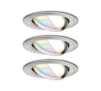 Paulmann 92965 Nova Plus LED recessed luminaire Smart Home Zigbee Set rnd. Swivel 3x2.5W RGBW dim Brushed Iron spot Aluminium zinc 2700K