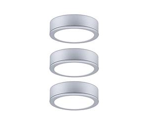 Paulmann 93092 LED furniture luminaire set Pukk round incl. 3x3.5W cabinet light chrome matt plastic 2700K