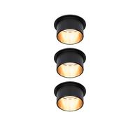 Paulmann 93379 LED Light Gil 3-Step dim Round incl. 3 x 6 Watt Dimmable Recessed Spotlight Aluminium Spot 2700 K Coin, Matte Black/Gold