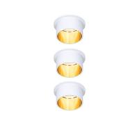Paulmann 93381 LED Light Gil 3-Step dim Round incl. 3 x 6 Watt Dimmable Recessed Spotlight Aluminium Spot 2700 K Coin, Matte White/Gold