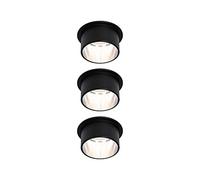 Paulmann 93383 LED Light Gil 3-Step dim Round incl. 3 x 6 Watt Dimmable Brushed Recessed Spotlight Aluminium Spot 2700 K Coin, Matte Black/Iron