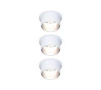 Paulmann 93385 LED Light Gil 3-Step dim Round incl. 3 x 6 Watt Dimmable Brushed Recessed Spotlight Aluminium Spot 2700 K Coin, Matte White/Iron