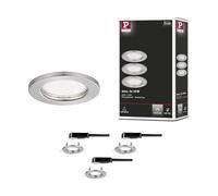 Paulmann 93393 recessed luminaire 3-piece Set Rigid Round dimmable recessed Spotlight Brushed Iron spot Metal recessed lamp GU10
