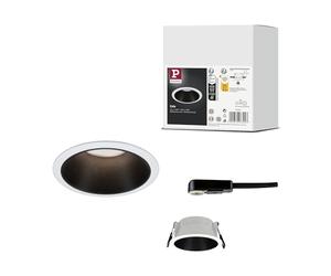 Paulmann 93394 Round Recessed Spotlight - Dimmable GU10 LED, Aluminium & Plastic, White & Black Matt
