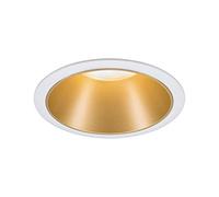Paulmann 93396 luminaire Cole Rigid Round dimmable Spotlight spot Aluminium, Plastic recessed lamp GU10, Matt White, Gold