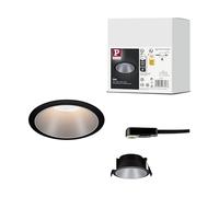 Paulmann 93397 Cole recessed luminaire Rigid Round dimmable recessed Spotlight Black matt, Silver spot Aluminium, Plastic recessed lamp GU10