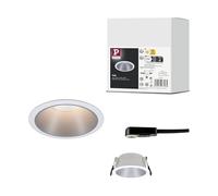 Paulmann 93398 recessed luminaire Cole Rigid Round dimmable recessed Spotlight White matt, Silver spot Aluminium, Plastic recessed lamp GU10