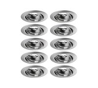 Paulmann 93399 LED Base recessed luminaire Round swivelling max. 10x10 watts recessed Spotlight Brushed Iron recessed lamp Metal Ceiling spot GU10