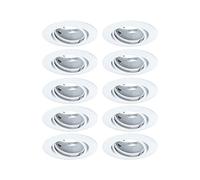 Paulmann 93400 LED Base recessed luminaire Round swivelling max. 10x10 watts recessed Spotlight White recessed lamp Metal Ceiling spot GU10