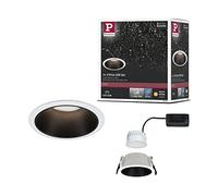 Paulmann 93401 LED Cole Luminaire Round Incl. 1x6.5 Watt Dimmable Recessed Spotlight White, Black Matt Lamp Plastic, Aluminium Zinc Ceiling Spot 2700 K
