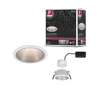 Paulmann 93409 LED Cole recessed luminaire Round incl. 1x6.5 watt dimmable recessed Spotlight White, Silver recessed lamp Plastic, Aluminium zinc Ceiling spot 2700 K [Energy Class G]