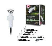 Paulmann 93694 Outdoor Plug & Shine recessed Lighting Extension Set MicroPen II 5x0.22W IP67 3000K Stainless Steel, Silver