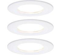 Paulmann 93870 LED Coin Flat Spotlight Slim Round 3X 6.8 dimmable IP44 Splashproof Recessed Light Aluminium 6.8 W zinc, Fest verbaut, Matt White