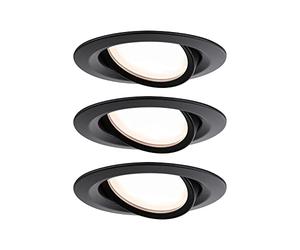Paulmann 93875 Nova Plus LED recessed spotlight luminaire incl. Coin basic set swivelling round 84mm 50° 3x6W 230V dimmable 2700K matt white