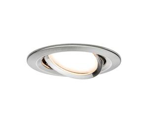 Paulmann 93877 Premium recessed Light Set Coin Slim dimmable Round swiveling LED 1x6.8W 2700K 230V 51mm Brushed Iron/alu