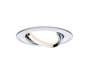 Paulmann 93879 LED recessed luminaire Coin Slim Round swivelling incl. 1x6.8 watt dimmable recessed Spotlight Chrome spot Aluminium zinc recessed lamp 2700 K