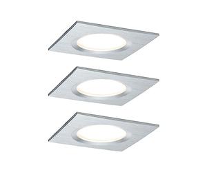 Paulmann 93895 Premium RL Set Coin Slim dim sq Rigid LED 3x6.8W 2700K 230V 51mm alu Turned/al, 7,8 x 7,8 x 4,5 cm