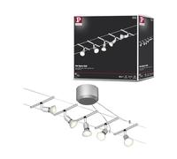 Paulmann 94145 Cable Lighting System - Sice Salt Set, Extendable Max 5 x 10 Watt Matt Chrome Wire Suspension Lamp Cable Lighting System Without Bulbs