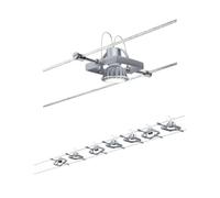 Paulmann 94152 Cable Lighting System - Mac II Set Ceiling Light Metal Wire System for GU5.3 LED Lamps - Suitable for Max 7 x 10 Watt Bulbs, Comes Without Bulbs - Matt Chrome